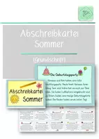 Vorschau - Arbeitsblätter - Abschreibkartei Sommer (Grundschrift) - Deckblatt
