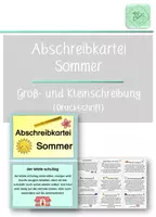 Vorschau - Arbeitsblätter - Groß- und Kleinschreibung: Übungskartei Sommer (Druckschrift) - Deckblatt