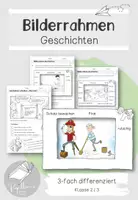 Vorschau - Arbeitsblätter - Bilderrahmen-Geschichten schreiben | 3-fach differenziert - Deckblatt