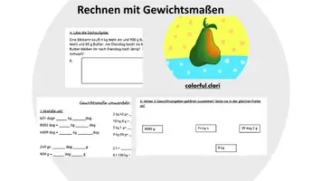 Vorschau - Arbeitsblätter - Rechnen mit Gewichtsmaßen- umwandeln, ordnen,... - Deckblatt