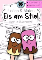Vorschau - Arbeitsblätter - Lesen und Malen | Eis am Stiel | 1. Klasse - Deckblatt