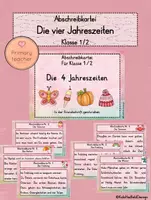 Vorschau - Unterrichtsreihen - Abschreibkartei Jahreszeiten - Klasse 1/2 - Deckblatt