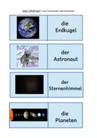 Vorschau - Arbeitsblätter - Spiel: "Merke es dir" zum Thema Weltraum / DaZ / Grundschule / Klasse 3-4 - Seite 2