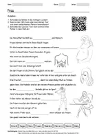 Vorschau - Arbeitsblätter - Arbeitsblatt zum Thema "Frau" + Onlineübung & MP3 + - Deckblatt