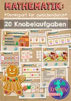 Vorschau - Interaktives Material - Knobelaufgaben Lebkuchen mit Rezept zum Backen - Deckblatt