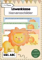 Vorschau - Anderer Materialtyp - Löwenklasse Namensschilder inkl. ABC - Deckblatt