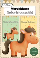Vorschau - Anderer Materialtyp - Pferdeklasse Geburtstagsschilder - Deckblatt