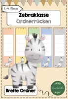 Vorschau - Mal- und Bastelvorlagen - Zebraklasse Ordnerrücken - Deckblatt