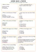 Vorschau - Arbeitsblätter - Quiz: How Well Do You Know About China? / Wie gut kennen Sie China? - Deckblatt