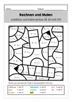 Vorschau - Arbeitsblätter - Rechenmalblätter Addition und Subtraktion ZR 20 (mit Zehnerübergang) - Seite 2