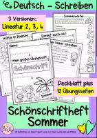 Vorschau - Arbeitsblätter - Schönschreibheft Sommer (Schönschrift, Schreibschrift) - Deckblatt
