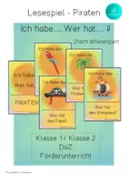 Vorschau - Arbeitsblätter - Lesespiel PIRATEN - Ich habe... Wer hat...? - 2fach differenziert - Deckblatt