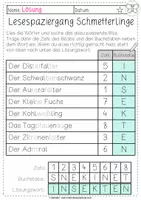 Vorschau - Arbeitsblätter - KOSTENLOS | Lesespaziergang Schmetterlinge | 1. Klasse - Seite 3