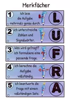 Vorschau - Merkblätter - Mathe: Sachaufgaben Textaufgaben Merkfächer - Seite 1