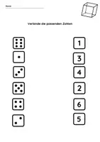 Vorschau - Arbeitsblätter - Würfelbilder und Zahlen erkennen - Deckblatt