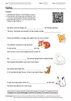 Vorschau - Arbeitsblätter - Arbeitsblatt zum Thema "Füchse" + Onlineübung & MP3 + Infografik - Deckblatt