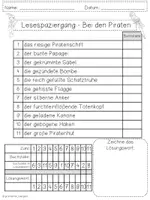 Vorschau - Arbeitsblätter - Lesespaziergang Bei den Piraten - 4 Differenzierungen - Seite 3
