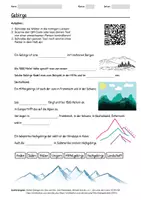 Vorschau - Arbeitsblätter - Arbeitsblatt zum Thema "Gebirge" + Onlineübung & MP3 + Infografik - Deckblatt