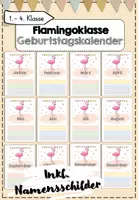 Vorschau - Bildkarten - Flamingoklasse Geburtstagskalender - Deckblatt
