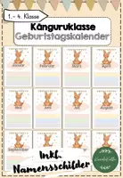 Vorschau - Bildkarten - Känguruklasse Geburtstagskalender - Deckblatt
