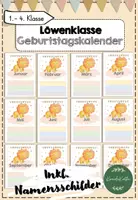 Vorschau - Bildkarten - Löwenklasse Geburtstagskalender - Deckblatt