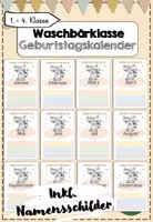Vorschau - Bildkarten - Waschbärenklasse Geburtstagskalender - Deckblatt