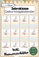 Vorschau - Bildkarten - Zebraklasse Geburtstagskalender - Deckblatt