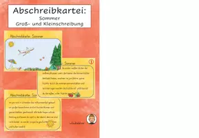 Vorschau - Arbeitsblätter - Abschreibkartei Sommer Groß-Kleinschreibung - Deckblatt
