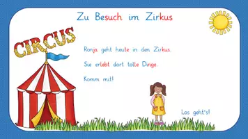 Vorschau - Fördermaterial/Inklusion - Leserätsel: Zu Besuch im Zirkus - interaktiv - Deckblatt