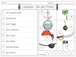 Vorschau - Arbeitsblätter - Mini Lesespur BEI DEN PIRATEN - 4fach differenziert - Seite 2