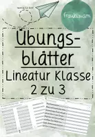 Vorschau - Arbeitsblätter - 2 Übungsblätter zur Lineatur Klasse 3, alle gängigen Schriftarten - Deckblatt