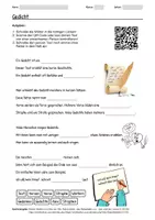 Vorschau - Arbeitsblätter - Lernposter + Arbeitsblatt zum Thema "Gedicht" + Onlineübung & MP3 + Mindmap + Infografik - Seite 1