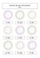 Vorschau - Arbeitsblätter - Materialpaket: Die Uhr - Deckblatt