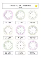 Vorschau - Arbeitsblätter - Materialpaket: Die Uhr - Seite 1