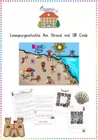Vorschau - Arbeitsblätter - Am Strand / Sommer: Lesespurgeschichte (mit QR-Code) - Deutsch - Kl. 2/3 - Deckblatt