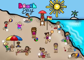 Vorschau - Arbeitsblätter - Am Strand / Sommer: Lesespurgeschichte (mit QR-Code) - Deutsch - Kl. 2/3 - Seite 2