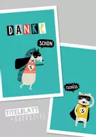 Vorschau - Mal- und Bastelvorlagen - Abschiedsheft // Titelseite // Steckbriefe // Zusatzseiten - Deckblatt