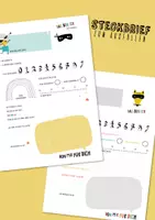 Vorschau - Mal- und Bastelvorlagen - Abschiedsheft // Kindergarten // Titelseite // Steckbrief // Zusatzseite - Seite 1