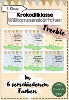 Vorschau - Bildkarten - Krokodilklasse Willkommenskärtchen 1.Klasse - Deckblatt