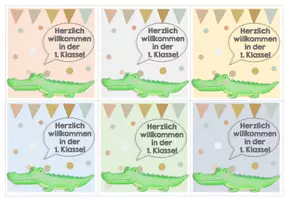 Vorschau - Bildkarten - Krokodilklasse Willkommenskärtchen 1.Klasse - Seite 2