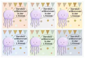 Vorschau - Bildkarten - Quallenklasse Willkommenskärtchen 1.Klasse - Seite 2
