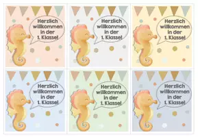 Vorschau - Bildkarten - Seepferdchenklasse Willkommenskärtchen 1.Klasse - Seite 2