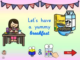 Vorschau - Spiele - interaktive PDF - Let´s eat breakfast - Deckblatt