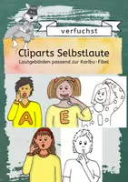 Vorschau - selbst erstellte Cliparts/Grafiken - Cliparts Selbstlaute - Lautgebärden passend zur Karibu Fibel - Deckblatt
