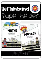 Vorschau - Mal- und Bastelvorlagen - Superhelden Hefteinband zum Selbstgestalten / Schulstart / Schuljahresanfang - Deckblatt