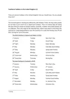 Vorschau - Unterrichtsreihen - Feiertage in Großbritannien - Holiday - Deckblatt