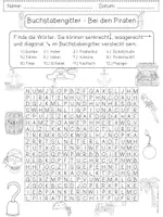Vorschau - Arbeitsblätter - Buchstabengitter BEI DEN PIRATEN Suchsel 2fach differenziert - Seite 3