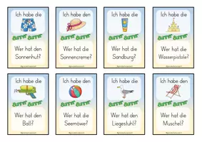Vorschau - Spiele - Lesespiel Am Strand - Ich habe...wer hat...? Klasse 1/2 - Seite 2