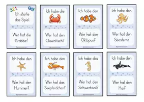 Vorschau - Spiele - Lesespiel Am Meer - Ich habe...wer hat...? Klasse 1/2 - Seite 1