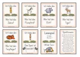 Vorschau - Spiele - Lesespiel Wilde Tiere - Ich habe...wer hat...? Klasse 1/2 - Seite 2